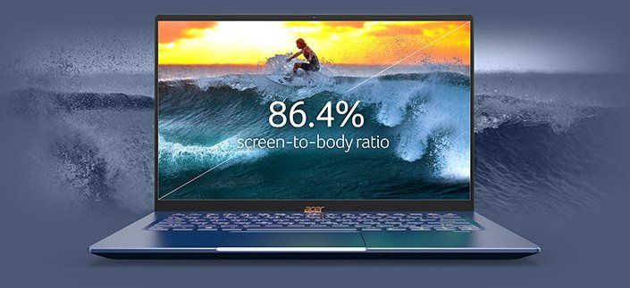Acer Swift 5 notebook TrueHarmony HDMI obraz screen to body ratio