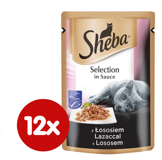 Sheba Kapsička SELECTION in Sauce s lososem 12 x 85g
