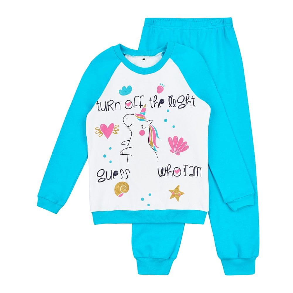 Garnamama dívčí svítící pyžamo Neon 158 modrá