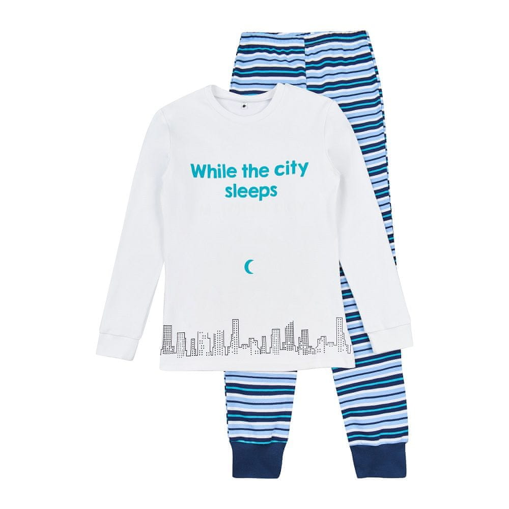 Garnamama chlapecké svítící pyžamo Neon 110 bílá, modrá