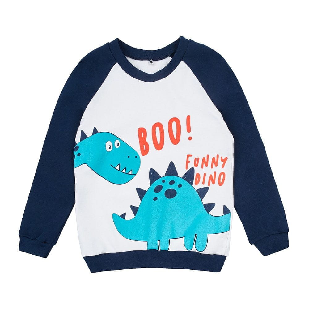 Garnamama chlapecké tričko Happy Monster 104 bílá, modrá