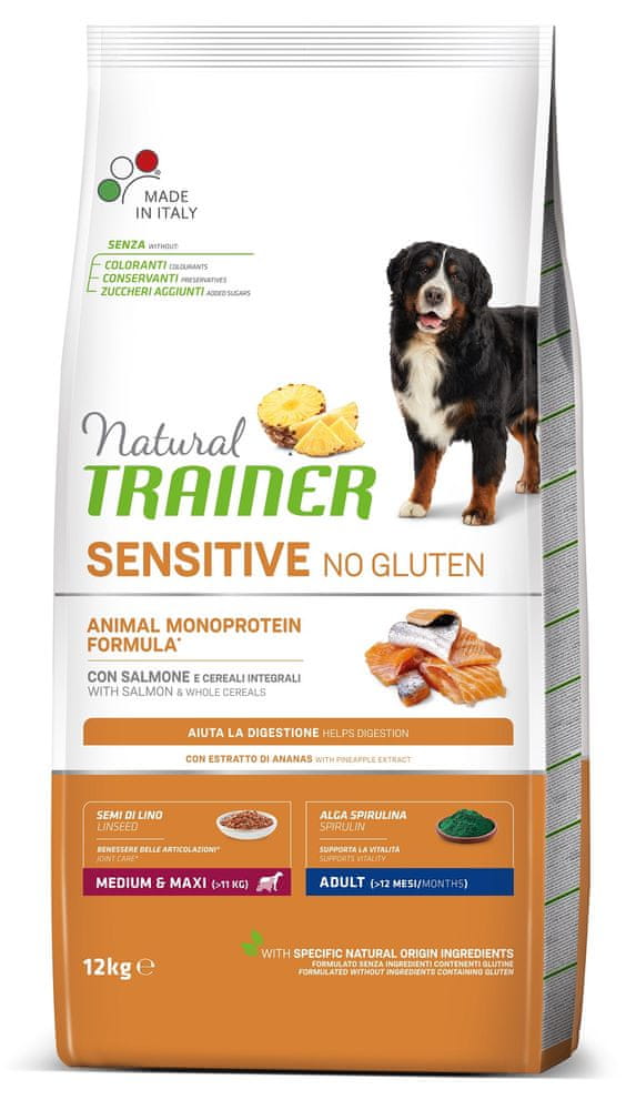 Levně TRAINER Sensitive No Gluten Adult M/M losos 12 kg