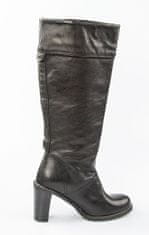 Levis dámská módní obuv - kožené kozačky, černá, 36