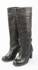 Levis dámská módní obuv - kožené kozačky, černá, 36