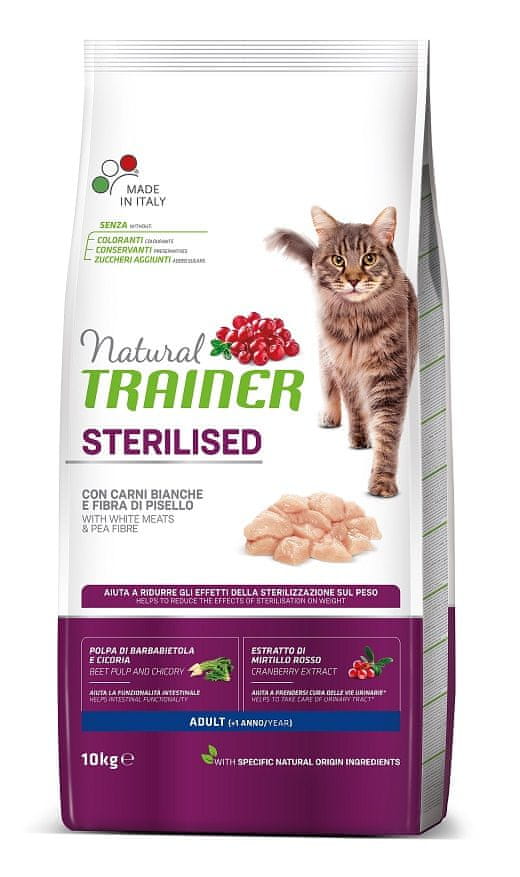 Levně TRAINER Natural Cat STERILISED drůbeží maso 10 kg