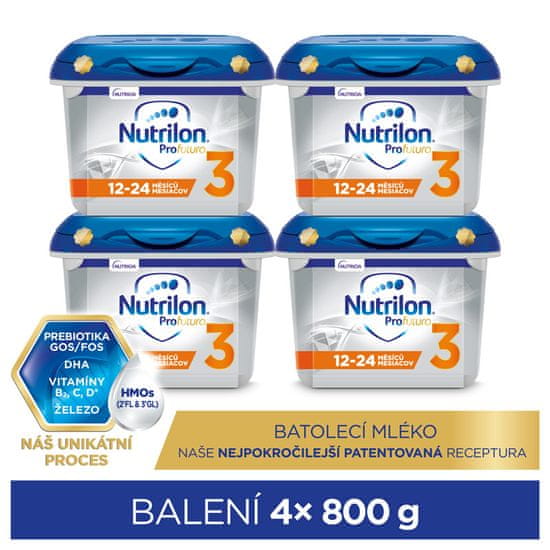 Nutrilon 3 Profutura batolecí mléko 4x 800 g, 12+