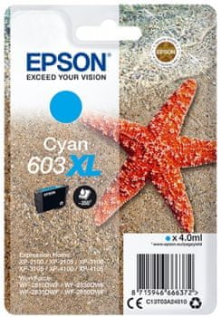 Epson 603XL, azurová (C13T03A24010)