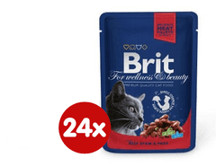 Brit Premium Cat Pouches with Beef Stew & Peas 24 x 100g