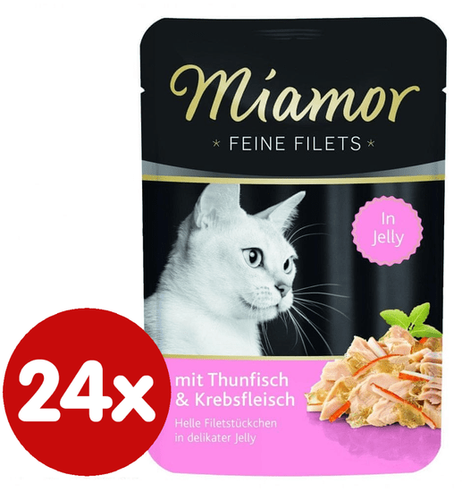 Finnern Kapsička Miamor Feine Filets tuňák+krab v želé 24 x 100g
