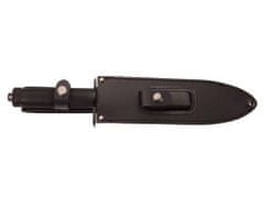 Herbertz 101122 nůž na přežití 21,9 cm, černá, hliník, kožené pouzdro