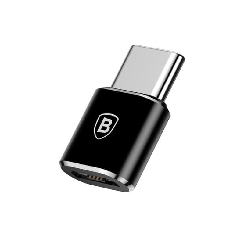 BASEUS Adaptér USB-C samec/microUSB samice (černá), CAMOTG-01