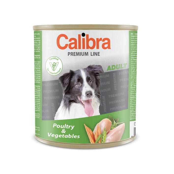Calibra Dog Premium Adult drůbeží + zelenina, 800g