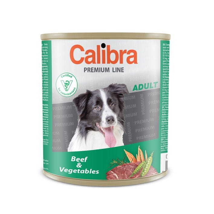 Calibra Dog Premium Adult hovězí + zelenina, 800g