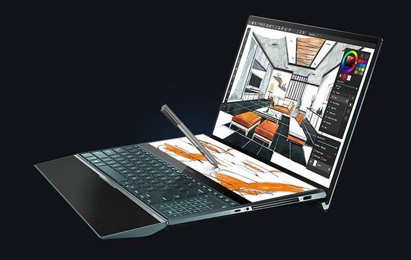 Notebook Asus Zenbook Pro Duo dva displeje sekundárny dotykový displej ScreenPad Plus