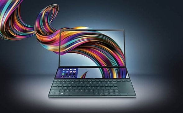 Notebook Asus ZenBook Duo 2 displeje, celokovový, kruhové broušení, sofistikovaný design, designový