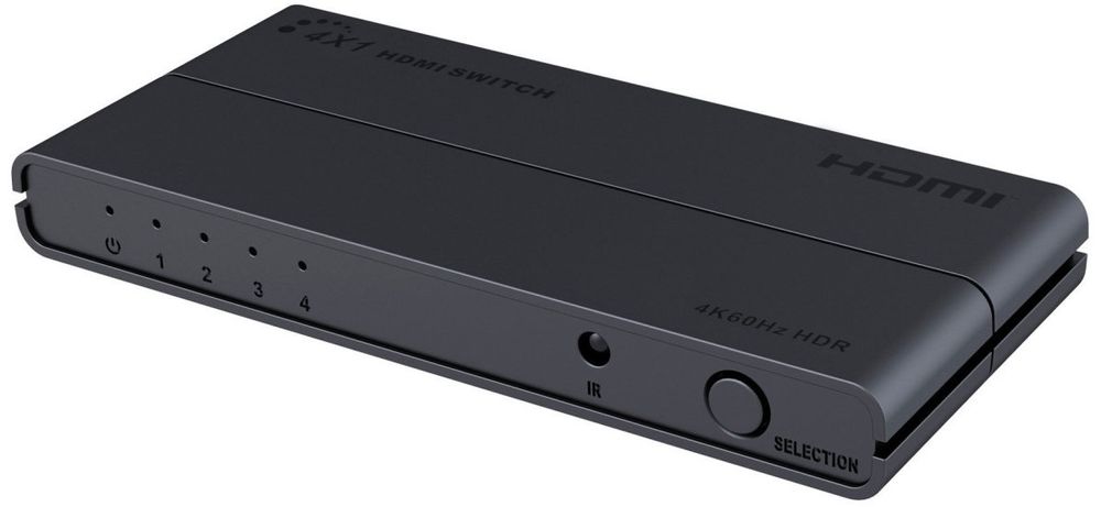 Levně PremiumCord HDMI switch 4:1 s podporou rozlišení 4K x 2K 60Hz, 1080P, HDR (KHSWIT41D), černý