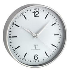 TFA 60.3503.02 Rádiem řízené analogové nástěnné hodiny s hliníkovým rámem, bílé