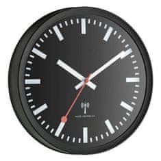 TFA 60.3513 Rádiem řízené analogové nástěnné hodiny, černé