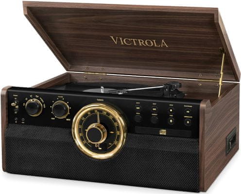elegantní retro gramofon Victrola VTA-270 retro 3 rychlosti otáček 33 45 78  FM rádio CD kazetová mechanika bluetooth 