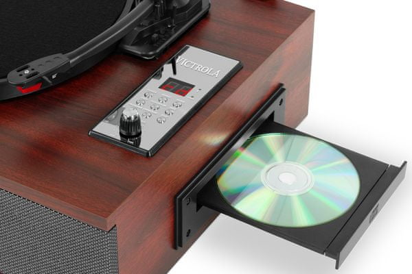 elegantní gramofon Victrola VTA-60 design 3 rychlosti otáček 33 45 78  FM rádio CD mechanika bluetooth