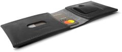 FIXED Kožená peněženka Smile Wallet se smart trackerem Smile s motion senzorem, černá