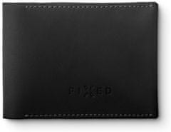 FIXED Kožená peněženka Smile Wallet se smart trackerem Smile s motion senzorem, černá