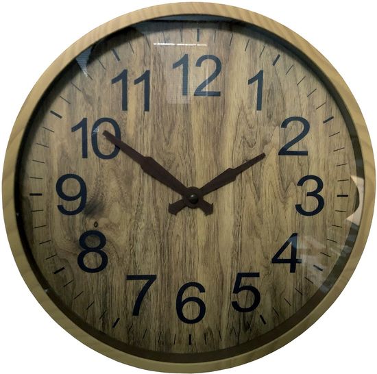 DUE ESSE Nástěnné hodiny efekt dřevo Ø 30 cm, typ 2