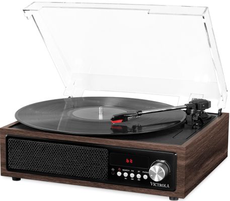 elegantní retro gramofon Victrola VTA-67 design 3 rychlosti otáček 33 45 78  FM rádio tuner bluetooth 3,5mm jack RCA výstup 