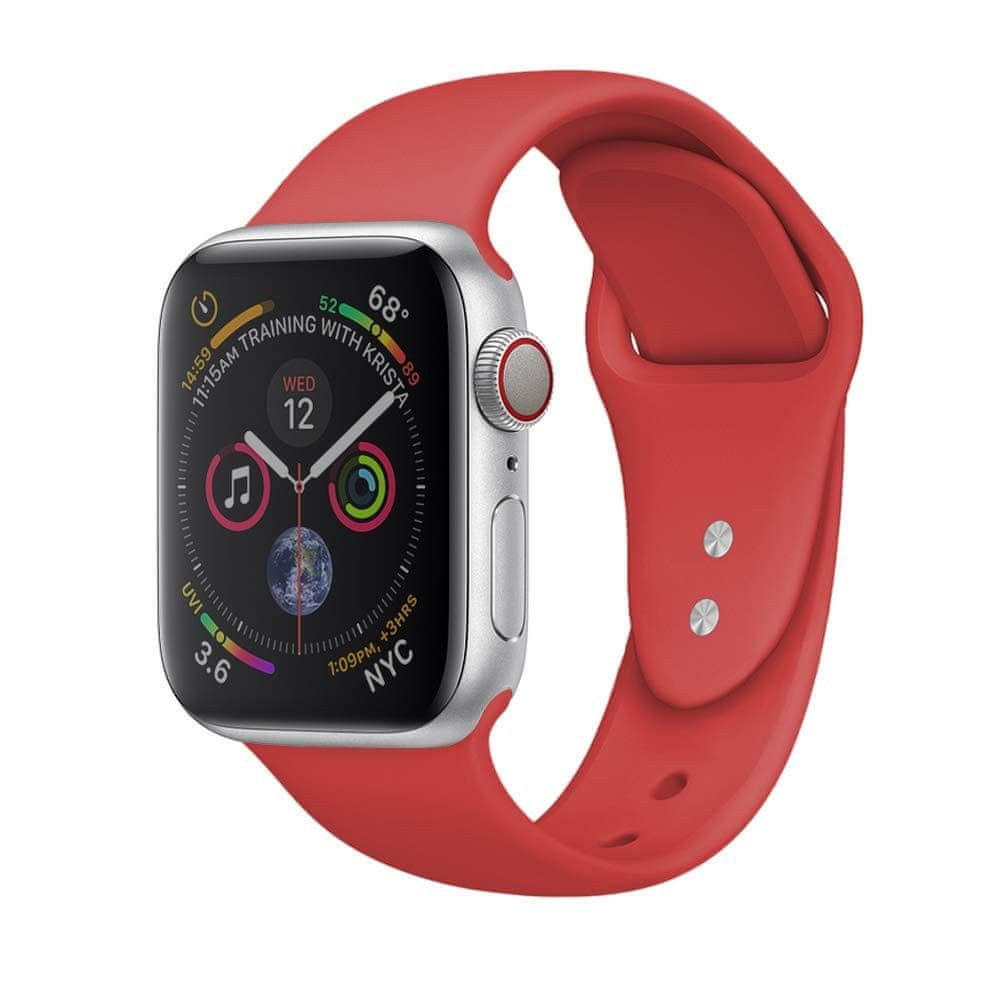 MAX Náhradní řemínek pro Apple Watch 44mm MAS01 červený - zánovní