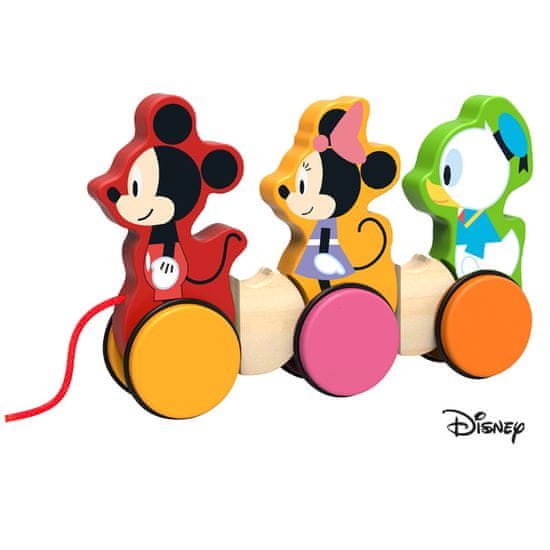 Derrson Disney Dřevěný tahací Mickey, Minnie a Donald