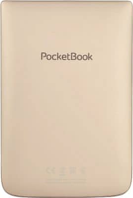 Čtečka e-knih PocketBook 627 Touch Lux 4, zlatá, lehká, kompaktní, velká paměť, podpora textových i obrázkových formátů