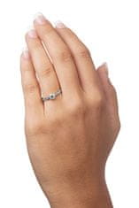 Brilio Něžný dámský prsten z bílého zlata 229 001 00809 07 (Obvod 58 mm)