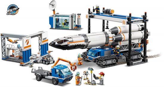 LEGO City 60229 Montáž a přeprava vesmírné rakety