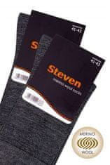 STEVEN Pánské ponožky Steven Wool art.130 hnědá melanž 44-46