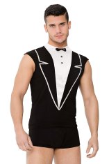 Softline Collection Pánský kostým 4604 - SOFTLINE COLLECTION černo-bílá XL