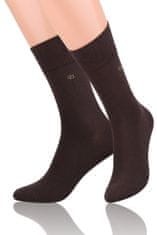 STEVEN Hladké pánské ponožky s jemným vzorem 056 Hnědá 39-41