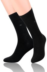STEVEN Hladké pánské ponožky s jemným vzorem 056 černá 42-44