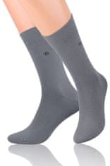 STEVEN Hladké pánské ponožky s jemným vzorem 056 šedá 45-47