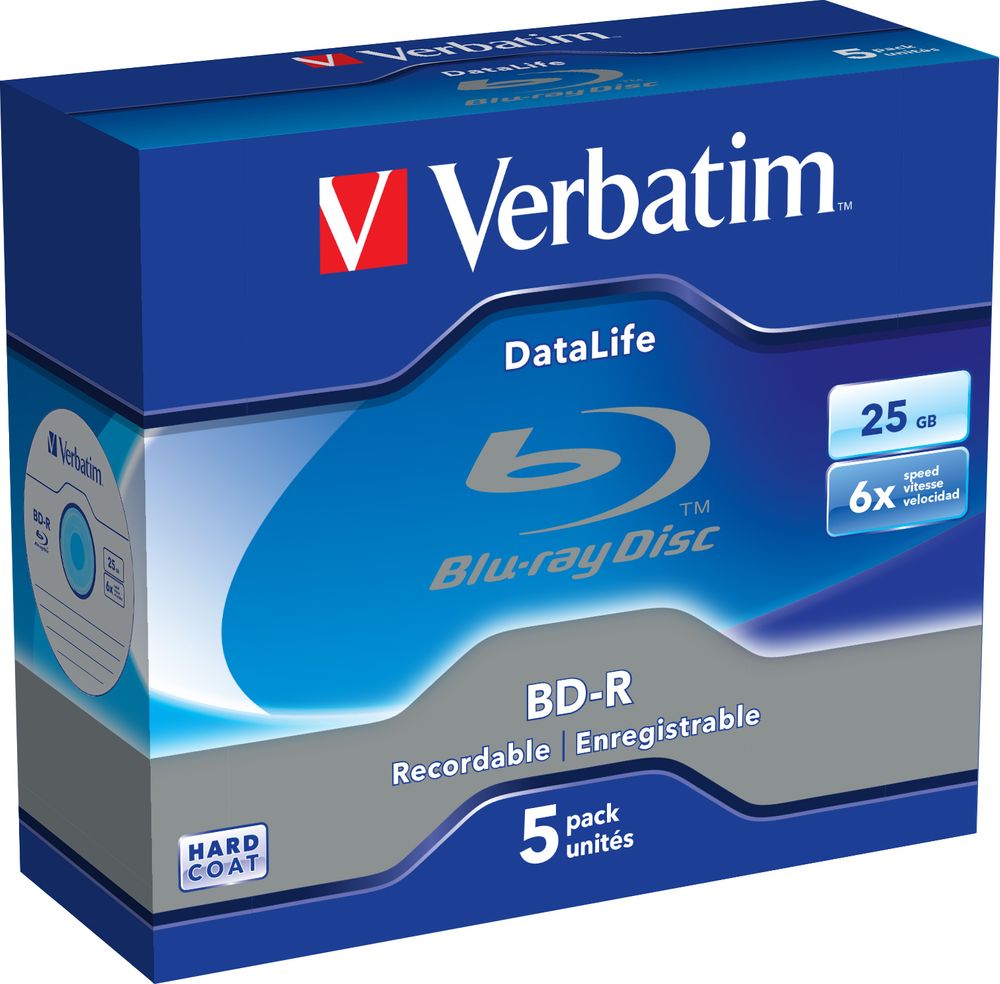 Levně Verbatim BD-R SL DataLife 25GB, 6x, jewel case 5 ks (43836)