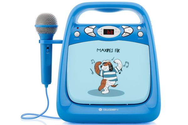 rozkošný karaoke cd přehrávač s Bluetooth a usb vstupem gogen maxipes fík maxikaraoke mp3 cd-r cd-rw mikrofonní vstup mikrofon v balení bateriový i síťový provoz sluchátkový výstup