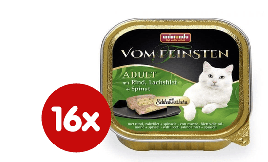 Animonda V.Feinsten CORE hovězí, losos filet + špenát pro kočky 16 x 100g