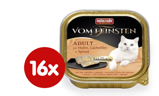 Animonda V.Feinsten CORE kuřecí, losos filet + špenát pro kočky 16 x 100g