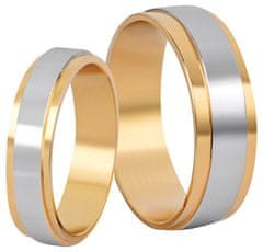 Beneto Dámský bicolor prsten z oceli SPD05 (Obvod 49 mm)