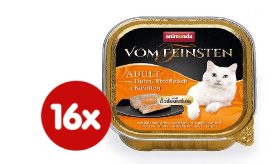 Animonda V.Feinsten CORE kuřecí, hovězí maso + mrkev pro kočky 16 x 100g