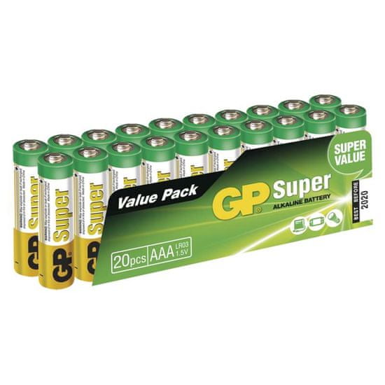GP Alkalické baterie (AAA), 20 ks