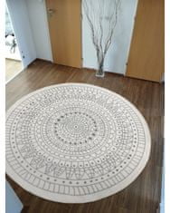 NORTHRUGS Kusový koberec Twin-Wendeteppiche 103143 creme grau kruh – na ven i na doma 200x200 (průměr) kruh