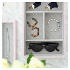 Stackers Patro šperkovnice Stacker, Světle růžová/béžová | Jewellery Box Layers Leather