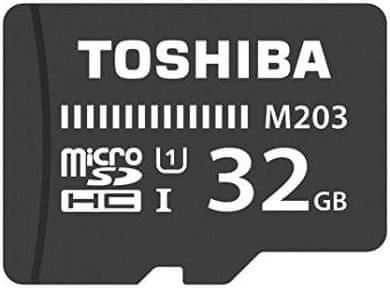 TOSHIBA microSDHC 32GB M203 UHS-I, 100MB/s, Class 10 + adaptér (THN-M203K0320EA)