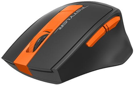 Bezdrátová myš A4tech FG30O FStyler, oranžová (FG30_O), 2000 DPI, 5 mil. kliknutí výdrž, odolnost, protiskluzový povrch, optický snímač