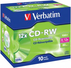 Verbatim CD-RW SERL 700MB, 12x, jewel case 10 ks (43148)